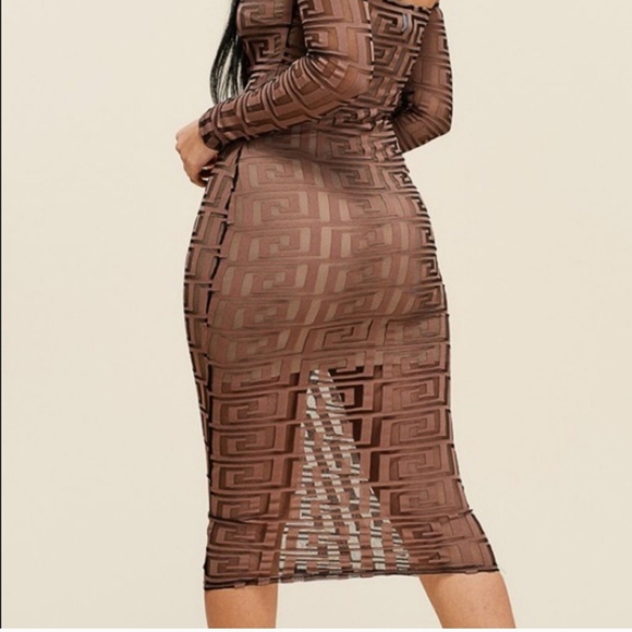 Mocha Mesh Dress - Picture 3 of 3